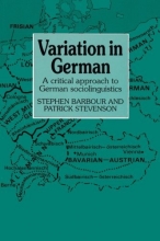 Cover art for Variation in German: A Critical Approach to German Sociolinguistics