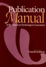 Cover art for Publication Manual of the American Psychological Association, Fourth Edition