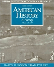 Cover art for American History: A Survey, Vol. 1 (Student Study Guide, 9th Edition)