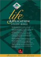 Cover art for Life Application Study Bible, New Living Translation Burgundy Genuine Leather