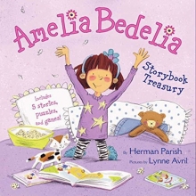 Cover art for Amelia Bedelia Storybook Treasury: Amelia Bedelia's First Day of School; Amelia Bedelia's First Field Trip; Amelia Bedelia Makes a Friend; Amelia Bedelia Sleeps Over; Amelia Bedelia Hits the Trail