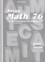Cover art for Saxon Math 76 An Incremental Development, Test Forms