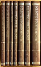 Cover art for The Original McGuffey's Eclectic Series boxed set (7 volumes): Primer, Progressive Speller, Pictorial Primer, First Reader, Second Reader, Third Reader, Fourth Reader