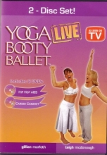 Cover art for Yoga Booty Ballet Live 2 DVD set: Hip Hop Abs & Cardio Cabaret