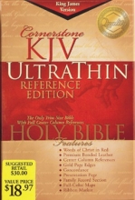 Cover art for KJV Cornerstone UltraThin Reference Bible (Burgundy Bonded Leather) (King James Version)