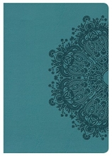 Cover art for NKJV Large Print Compact Reference Bible, Teal LeatherTouch