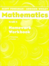 Cover art for Scott Foresman Mathematics: Grade 5: Homework Workbook; Reteaching, Practice