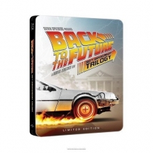 Cover art for BACK TO THE FUTURE 30th Anniversary Complete Trilogy Steelbook  [Target Exclusive Steelbook with Bonus Disc; Limited Edition]