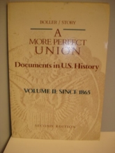 Cover art for More Perfect Union: Since 1865 v. 2: Documents in U.S.History