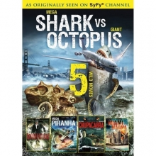Cover art for 5 Movie Syfy Collection: Shark Vs Octopus / Momentum / Mega Piranha / Chupacabra / Miami Magma