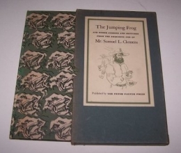 Cover art for The Jumping Frog and Other Stories and Sketches from the Exquisite Pen of Mr. Samuel Clemens