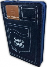 Cover art for Biblia Mezclilla Letra Grande Reina Valera 1960 Espaol Nueva con Cierre y Bolsa