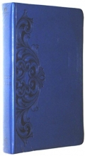 Cover art for HCSB Personal Size Bible Dark Blue Scrolls