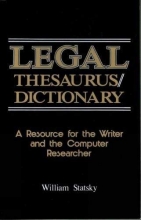Cover art for Legal Thesaurus/Legal Dictionary: A Resource for the Writer and Computer Researcher (Paralegal Reference Materials)