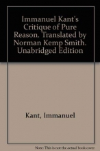 Cover art for Critique of Pure Reason. Translated by Norman Kemp Smith. Unabridged Edition