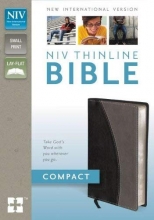 Cover art for NIV, Thinline Bible, Compact, Imitation Leather, Black/Gray, Red Letter Edition