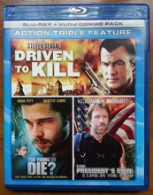 Cover art for Action Triple Feature: Driven to Kill / To Young to Die? / President's Man: A Line in the Sand [Blu-ray + VUDU Combo Pack]