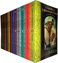 Cover art for A Series of Unfortunate Events Lemony Snicket 13 Books Collection Pack Set (Includes the Bad Beginning, the Reptile Room, the Wide Window, the Miserable Mill, the Austere Academy, the Grim Grotto, the Penultimate Peril, the End)
