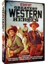 Cover art for Greatest Western Heroes: John Wayne - Roy Rogers - The Lone Ranger - Kit Carson - Annie Oakley - Gabby Hayes - Cisco Kid - Angel and the Badman - McLintock! + many more!