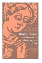 Cover art for Women, Family, and Ritual in Renaissance Italy