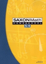Cover art for Saxon Math 5/4, 3rd Edition Home school Student Edition.