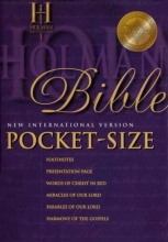 Cover art for New International Version Pocket Size Bible: Red Letter Genuine Leather Black