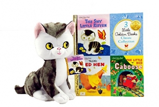 Cover art for Little Golden Books: The Shy Little Kitten,The Little Red Hen and The Little Red Caboose