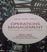 Cover art for Operations Management Processes and Supply Chains MAN3504 Second Custom Edition for University of North Florida