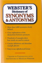 Cover art for Webster's Dictionary of Synonyms & Antonyms