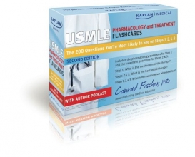 Cover art for Kaplan Medical USMLE Pharmacology and Treatment Flashcards: The 200 Questions Youre Most Likely to See on Steps 1, 2 & 3 (cards)