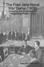 Cover art for The Fred Jane Naval War Game (1906) including the Royal Navy's Wargaming Rules (1921)