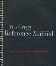 Cover art for The Gregg Reference Manual, 10th Edition (University of Phoenix Custom Edition)