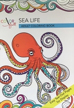 Cover art for adult coloring book sea life easy tear-out pages for display