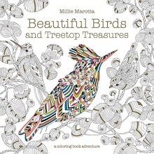 Cover art for Beautiful Birds and Treetop Treasures (A Millie Marotta Adult Coloring Book)