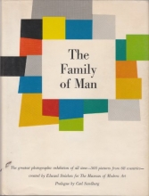 Cover art for THE FAMILY OF MAN : The greatest photographic exhibition of all time- 503 pictures from 68 countries- created by Edward Steichen for The Museum of Modern Art