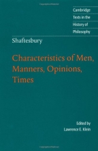 Cover art for Shaftesbury: Characteristics of Men (Cambridge Texts in the History of Philosophy)