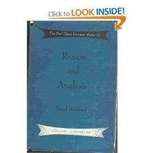Cover art for REASON AND ANALYSIS. The Paul Carus Lectures Series 12