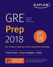 Cover art for GRE Prep 2018: Practice Tests + Proven Strategies + Online (Kaplan Test Prep)