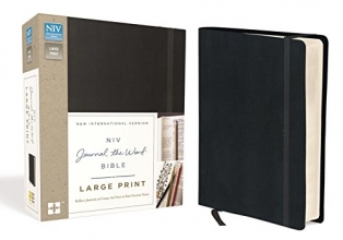 Cover art for NIV, Journal the Word Bible, Large Print, Hardcover, Black: Reflect, Journal, or Create Art Next to Your Favorite Verses