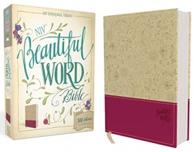 Cover art for NIV, Beautiful Word Bible, Leathersoft, Tan/Pink: 500 Full-Color Illustrated Verses