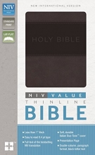 Cover art for NIV, Value Thinline Bible, Imitation Leather, Gray/Black