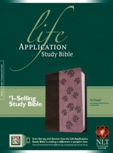Cover art for NLT Life Application Study Bible, Second Edition, TuTone (Red Letter, LeatherLike, Dark Brown/Pink Flowers)