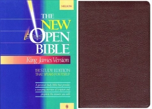 Cover art for Holy Bible: The New Open Bible, Study Edition, King James Version, Burgundy Genuine Leather