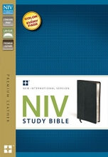 Cover art for NIV Study Bible, Premium Leather, Black, Red Letter Edition