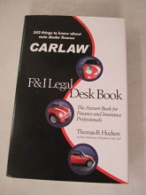 Cover art for CARLAW F&I Legal Desk Book. The Answer Book for Finance and Insurance Professionals