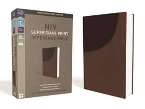 Cover art for NIV, Super Giant Print Reference Bible, Leathersoft, Brown, Red Letter Edition, Comfort Print
