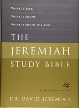 Cover art for The Jeremiah Study Bible, ESV: What It Says. What It Means. What It Means for You.
