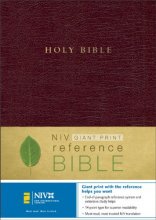 Cover art for NIV Holy Bible Giant Print Reference Edition, Thumb Indexed, Burgundy Leather-Look