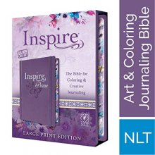 Cover art for Tyndale NLT Inspire PRAISE Bible (Large Print, Hardcover, Purple): Inspire Coloring Bible–Nearly 500 Illustrations to Color, Creative Journaling Bible Space-Religious Gifts Inspire Connection with God