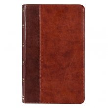 Cover art for KJV Holy Bible, Giant Print Standard Bible, Two-Tone Brown Faux Leather Bible w/Ribbon Marker, Red Letter Edition, King James Version